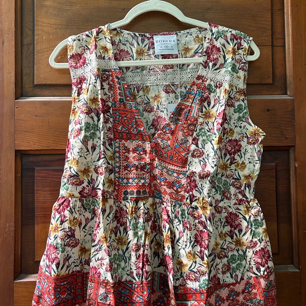 NWT Bohera/Myra Bohemian Floral Sleeveless top size M